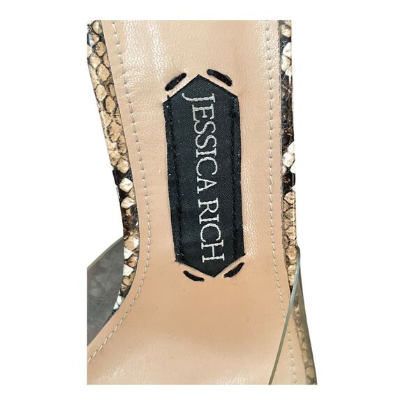 JESSICA RICH SO BOSSY‎ Size EU 38 | US 8 WOMEN PUMP HEELS Clear Snakeskin - Picture 9 of 11